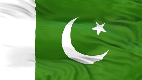 Pakistan flag is waving 3D animation. Pakistan flag waving in the wind. National flag of Pakistan. seamless loop flag animation. 