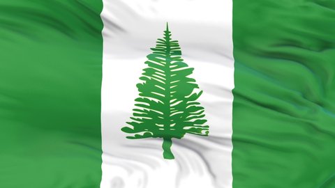 Norfolk Island flag is waving 3D animation. Norfolk Island flag waving in the wind. National flag of Norfolk Island. flag seamless loop animation. 4K