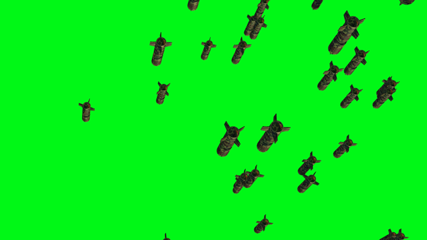 Third world war and bombs. 3d animation