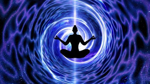silhouette of meditation person clearing aura