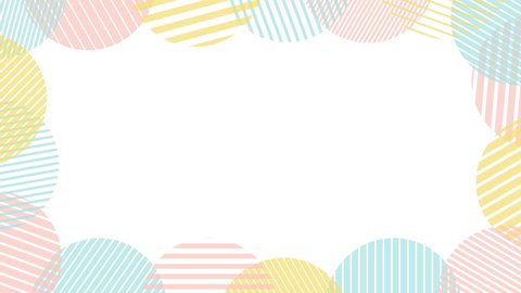 Pastel striped circles frame background (random motion, seamless loop)