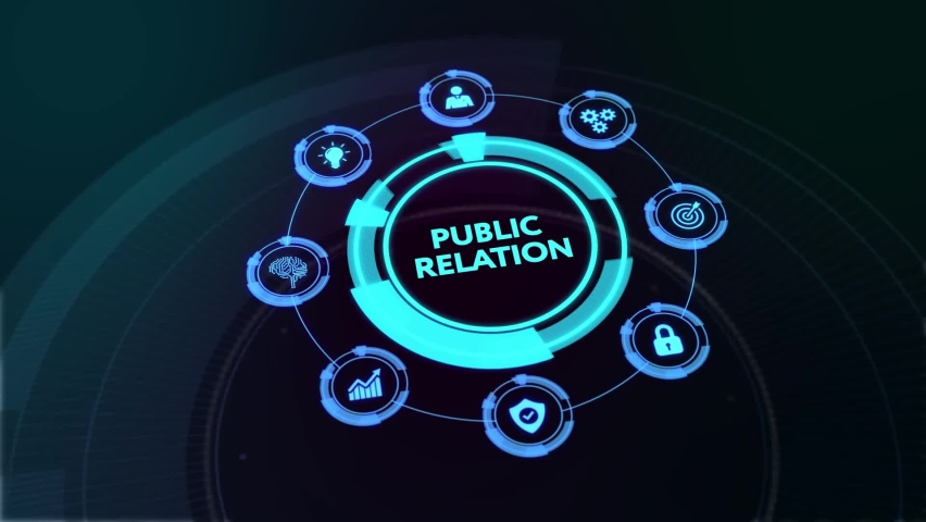 PR Public relation management. Business, Technology, Internet and network concept.