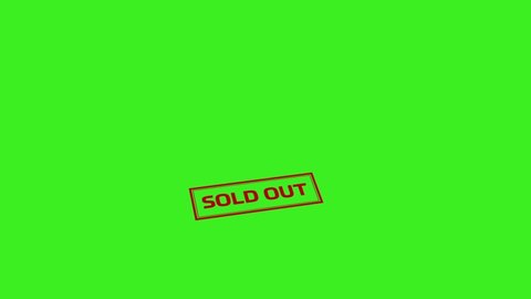 Wooden Sold Out Stamp Green Screen