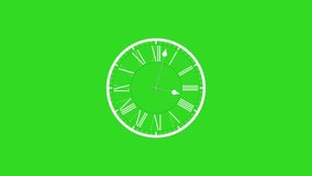 clock green screen. moving clock images. animated green screen clock. 4k video footage.