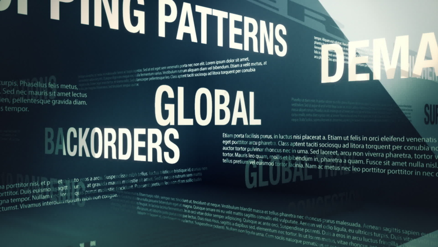 2021-2022 Global Supply Chain Crisis Related Terms Seamless Background Loop. Royalty-Free Stock Footage #1081422479