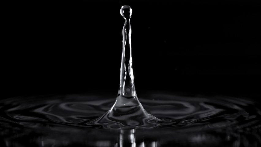 Super slow motion of water drops falling,1000 fps. | Shutterstock HD Video #1081432304