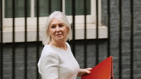 LONDON, circa 2021 - Nadine Dorries, British Secretary of State for Digital, Culture, Media and Sport, is seen in Downing Street, London, England, UK