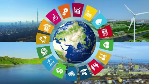 Sustainable society concept. Environmental technology. Sustainable development goals. SDGs.