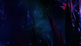 VJ Loops abstract background - Night neon jungle.
