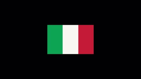 Animated Italy flag icon designed in flat icon style, country flag concept, animated national flags, World flags collection, the national flag of Kingdom.