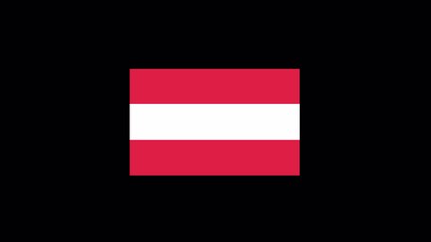 Animated Austria flag icon designed in flat icon style, country flag concept, animated national flags, World flags collection, the national flag of Kingdom.