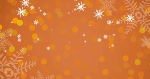Animation of happy holidays text at christmas over snow falling. christmas, winter, tradition and celebration concept digitally generated video.