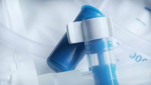 Urine Catheter bag rotating extreme close up stock footage