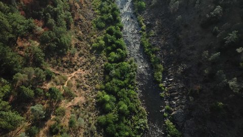 Rocky Part Of The North Fork American River In Auburn, Placer County, California, USA. aerial