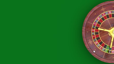 Copy space banner for online casino club and advert gambling games. Put ads text to empty green roulette table for gamblers and lucky player. Rotating roulette wheel on the blank background, loopable.