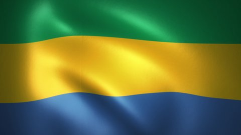 Flag of Gabon Waving in the Wind (CG | LOOP)
