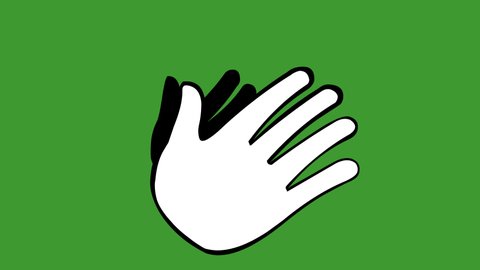 Loop animation of hands clapping in black and white, with a green chroma key background