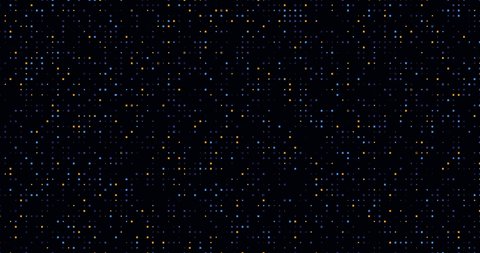 Colorful Moving Grid of 2D Squares. Dark Screen Saver Minimal Style. Futuristic Moving Technology Background. Computer Generated Seamless Loop 4k