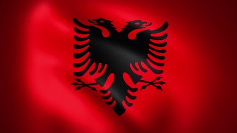 Flag of Albania Waving in the Wind (CG | LOOP)