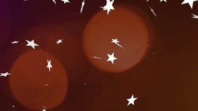 Animation of christmas stars falling over burgundy background. christmas, tradition and celebration concept digitally generated video.