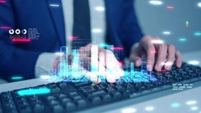 Artificial intelligence smart city metaverse iot internet network technology control HUD interface, 3D city model with digital big data analyzing computer coding monitor screen - Powered by Shutterstock - Get 15% off with code: PIKWIZARD15