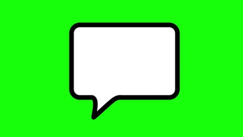 Text bubble icon animation with green background for easier editing process. Motion graphic of text bubble in 4K resolution.
