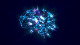 Artificial Intelligence DIGITAL BRAIN. Illustration of NEURAL ACTIVITY process, FUTURE TECHNOLOGY animation. BRAIN RESEARCH, thinking process. Abstract technology. Human. Development of medicine. - Powered by Shutterstock - Get 15% off with code: PIKWIZARD15