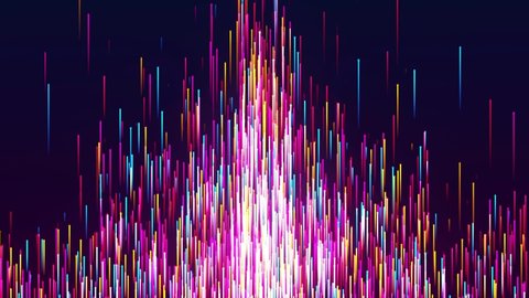 Abstract Flying Up Red Shinny Colorful Vertical Dotted Lines Particle Rising On Dark Red Blue Gradient Background Seamless Loop