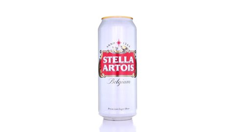 Stella Beer Can on White Background