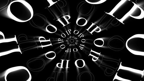 initial public offer IPO abstract typography animation in circular movement shadow with one another