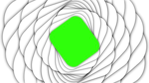 Black and white optical illusion. Op Art video. Spiral. Tunnel. Meditation striped footage. Looped motion. Green background. Psychedelic hypnotic transformation. Looping footage. 4K