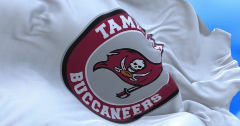 Tampa , USA - 30 October 2021 - Animated flag of The Tampa Bay Buccaneers are a professional American football team based in Tampa, Florida.
