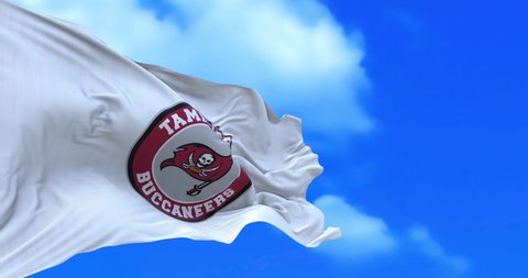 Tampa , USA - 30 October 2021 - Animated flag of The Tampa Bay Buccaneers are a professional American football team based in Tampa, Florida.
