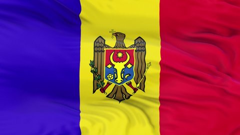 Moldova flag is waving 3D animation. Moldova flag waving in the wind. National flag of Moldova. flag seamless loop animation. high quality