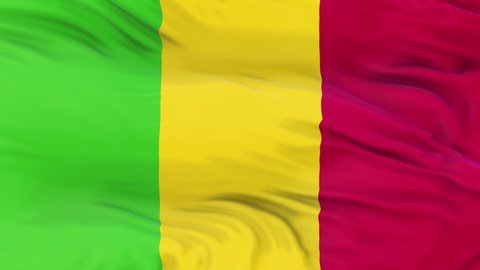 Mali flag is waving 3D animation. Mali flag waving in the wind. National flag of Mali. flag seamless loop animation. high quality 4K resolution
