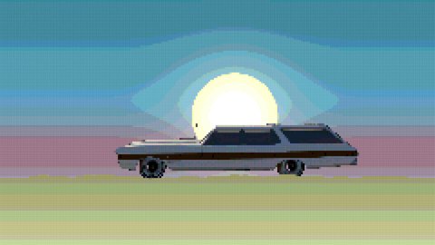 8 bit car. 3d animation