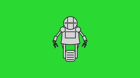 robot green screen. moving robot images. robot green screen animation. 4k video footage.