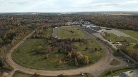 Beautiful aerial view of Scarborough Downs horse racing track.