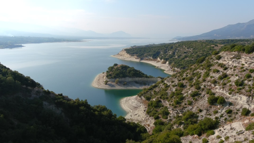 aerial scenery at Kozani lake Greece