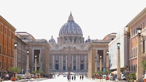 Saint Peter's Basilica. The Papal Basilica of Saint Peter in the Vatican, Cathedral basilica in Vatican city center of Rome Italy.
