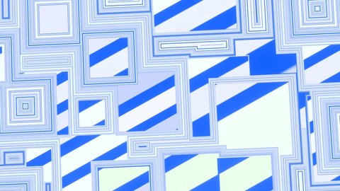 Moving geometric pattern with maze elements. Design. Hypnotic animation with pattern in the style of maze. Pattern with square lines and labyrinthine weaves