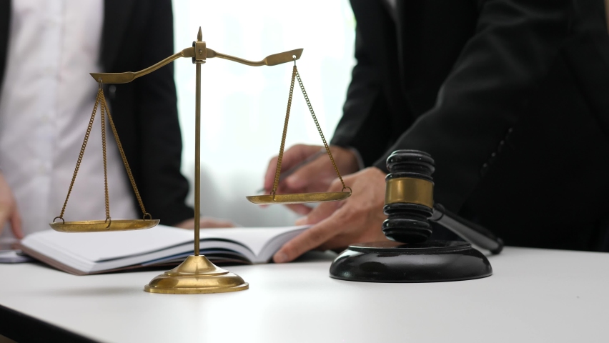 Male lawyer or judge consult having team meeting with client, Law and Legal services concept Royalty-Free Stock Footage #1081582661