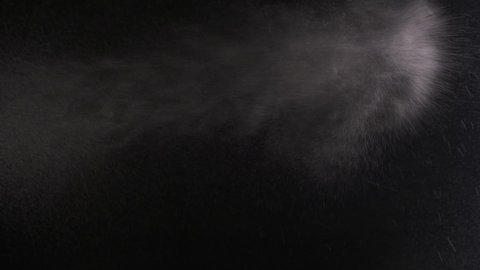 Slow motion. Water vapor jet from the humidifier. Close-up view of white water vapor with spray from the humidifier. Health, disease prevention