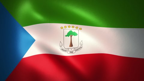Flag of Equatorial Guinea Waving in the Wind (CG | LOOP)
