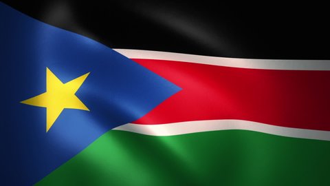 Flag of South Sudan Waving in the Wind (CG | LOOP)