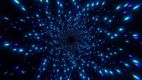 Abstract Hyper Jump into Another Galaxy. Creative Cosmic Background. Speed of Light. Neon Glowing Rays in Motion. Hyper Speed Space Travel Concept. Fast Travel through Time Teleport. 3d rendering.