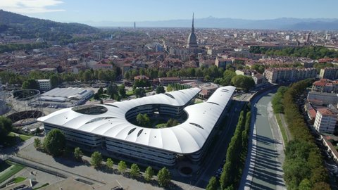 University of Turin - Campus Luigi Einaudi. Top view, Aerial View. Turin , Italy - October 2021