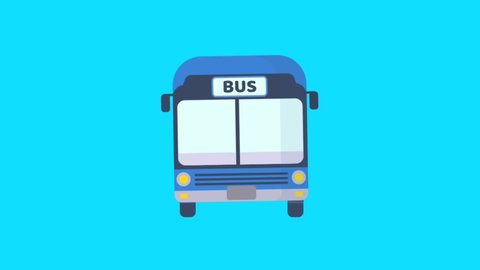 bus animation with blue background