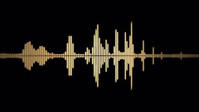 Golden Audio wavefrom. Abstract music waves oscillation with DOF. Synthetic music technology sample. Tune print. - Powered by Shutterstock - Get 15% off with code: PIKWIZARD15
