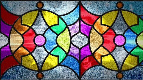 Sketch of a colored stained glass window. Art Nouveau. Abstract stained-glass background. Bright colors, colorful. Modern. Architectural decor. Design luxury interior. Motion. Light. Multicolor. 4K